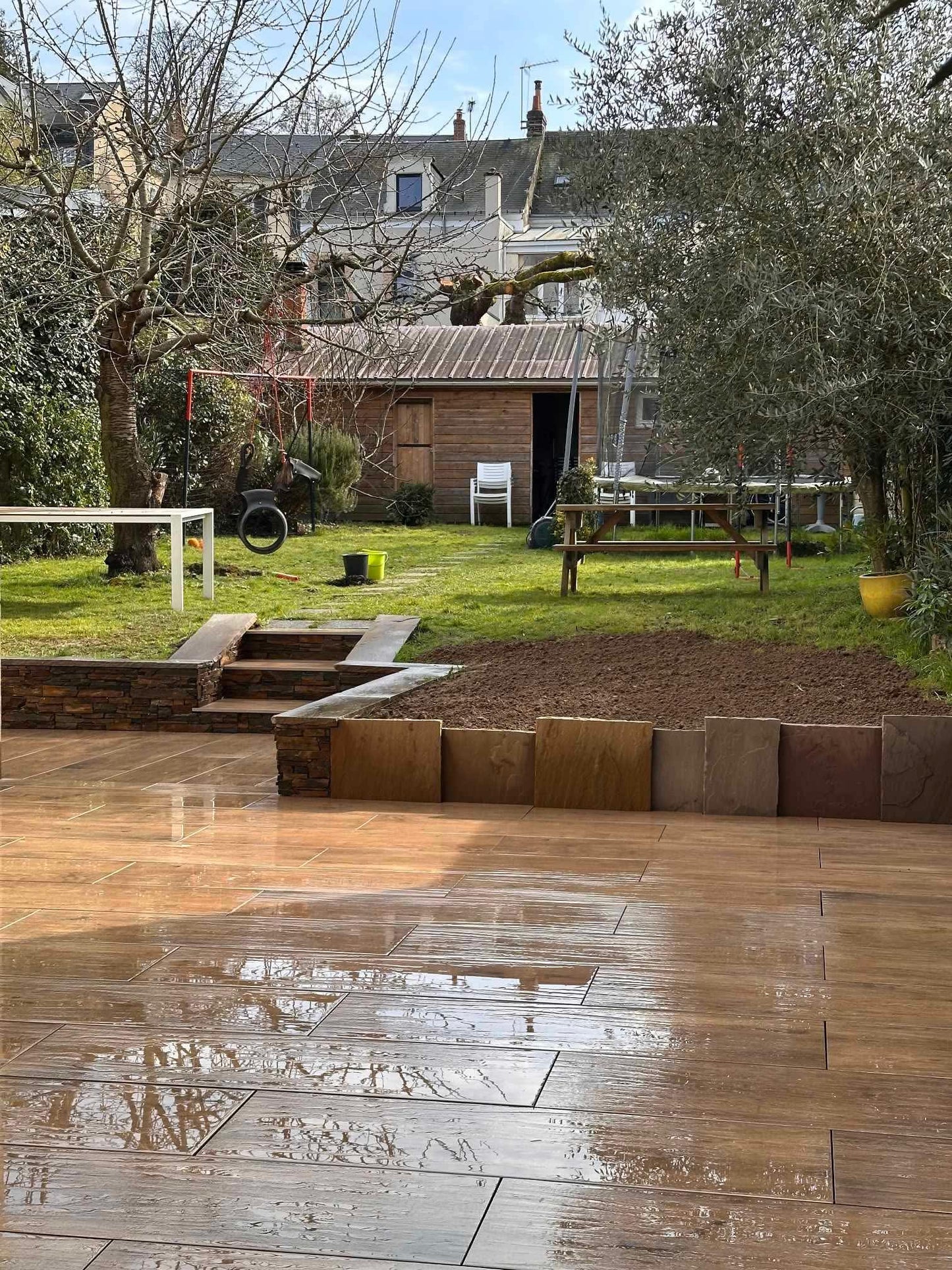 Terrasse en grès cérame 40x120x2cm