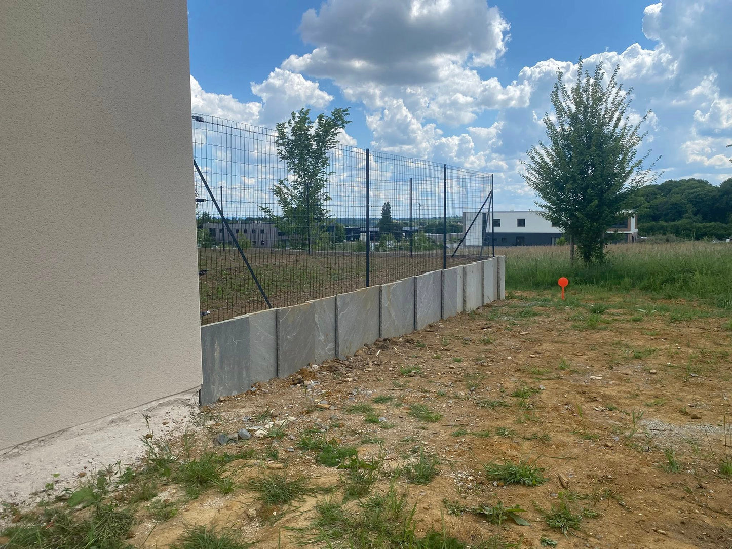 Mur de soutènement en palis grès