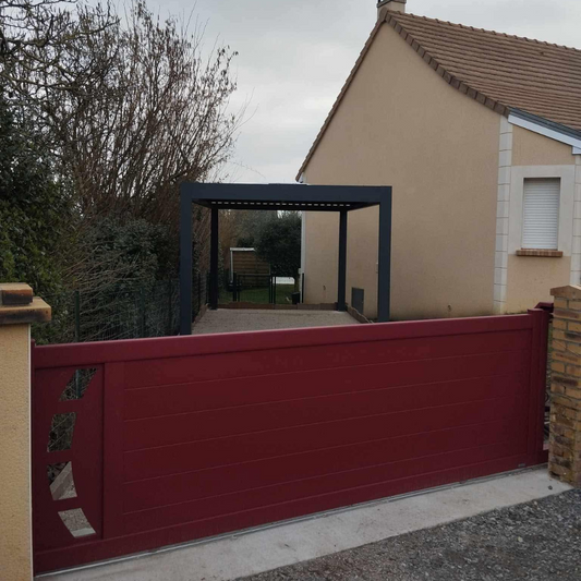 Cour béton désactivé | Carport | Portail