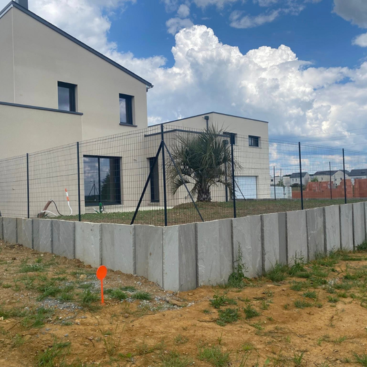 Mur de soutènement en palis grès